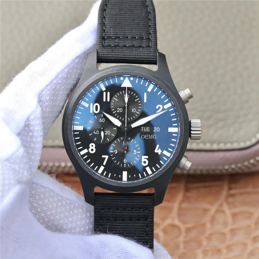 

Men's Watch 41mm Automatic Mechanical Multifunctional Chronograph Luxury Watches IW389101 Leather Strap 1:1