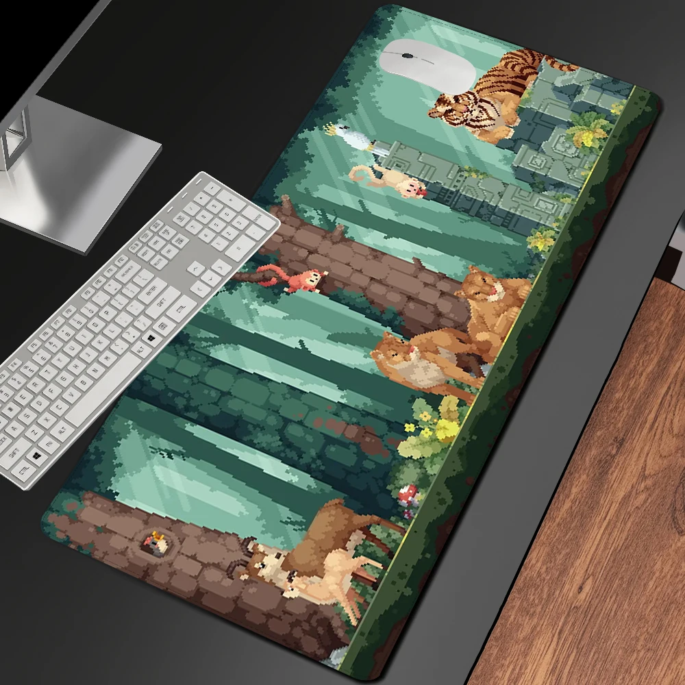 

Kawaii Pixel Art Gaming Mousepad Tiger Laptop Desk Mat Print Non-slip Office Accessories for Desk Cute Mouse Pad Pc Gamer Carpet