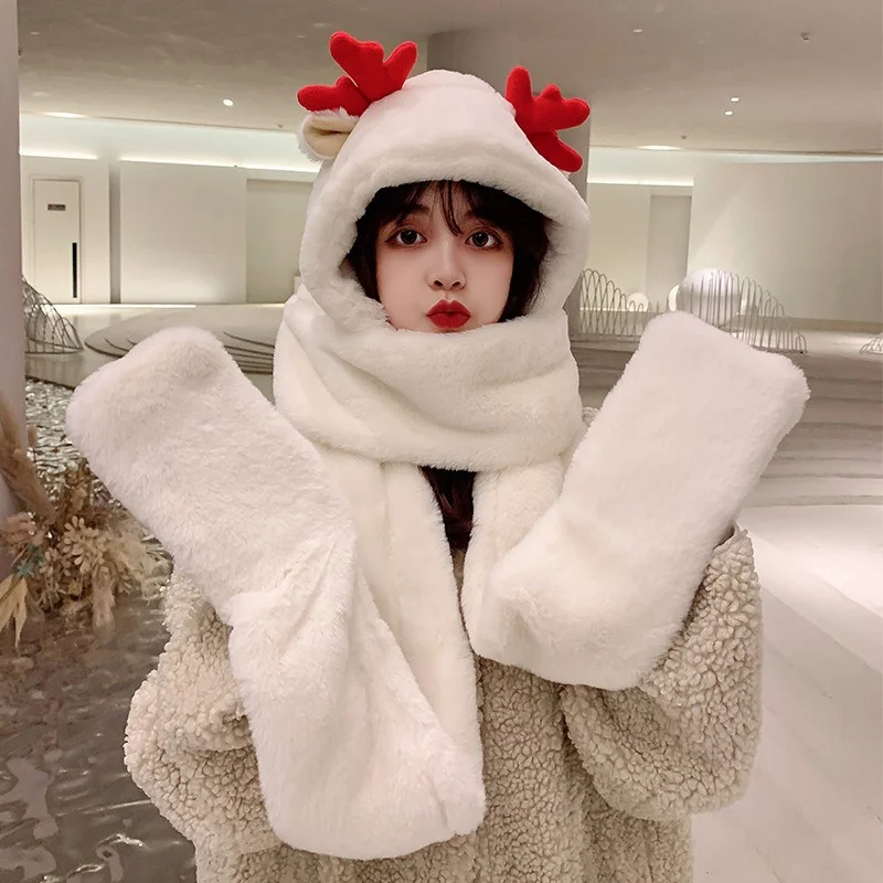 Cute Bear Ear Hat Scarf Gloves Set Winter Women Novelty Caps Warm Casual Plush Hats Casual Solid Fleece Girl Kawaii Accessories
Cute Bear Ear Hat Scarf Gloves Set Winter Women Novelty Caps Warm Casual Plush Hats Casual Solid Fleece Girl Kawaii Accessories
