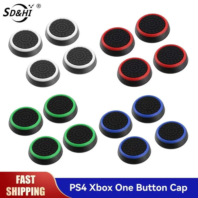 

4pcs Silicone Analog Thumb Stick Grips Cover For Xbox 360 One Playstation 4 For PS4/PS3 Pro Slim Gamepad Cap Joystick Cap Cases