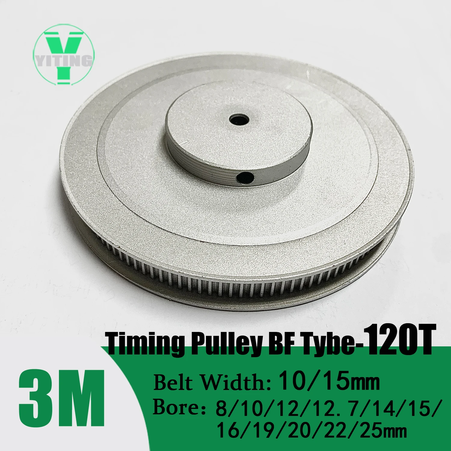 

HTD3M 120teeth Timing Pulley 3M BF Belt Width 10/15mm Bore 8/10/12/14/15/ 16/19/20/22/25mm Synchronous wheel Pitch Belt Pulley