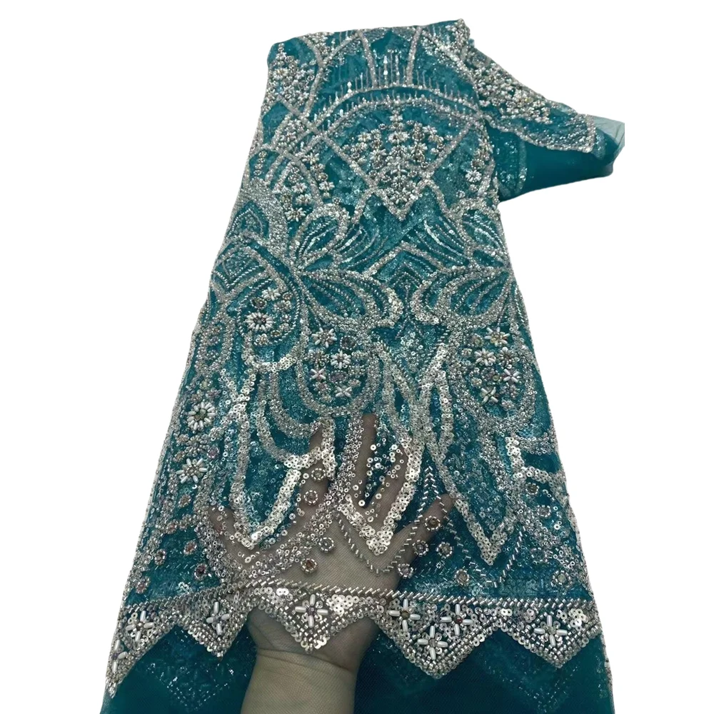 African Mesh Lace Fabric SYJ-140625 With Sequins High Quality French Embroidery Tulle Beaded Lace Fabric for Women Wedding Dress
African Mesh Lace Fabric SYJ-140625 With Sequins High Quality French Embroidery Tulle Beaded Lace Fabric for Women Wedding Dress