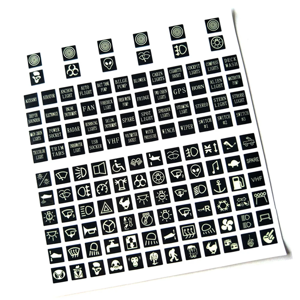 1 Set Button Stickers 132 X Fuse Box/Switch Sticker Label Decal Dashboard Car Boat Panel Black(luminous)decoration Car
1 Set Button Stickers 132 X Fuse Box/Switch Sticker Label Decal Dashboard Car Boat Panel Black(luminous)decoration Car