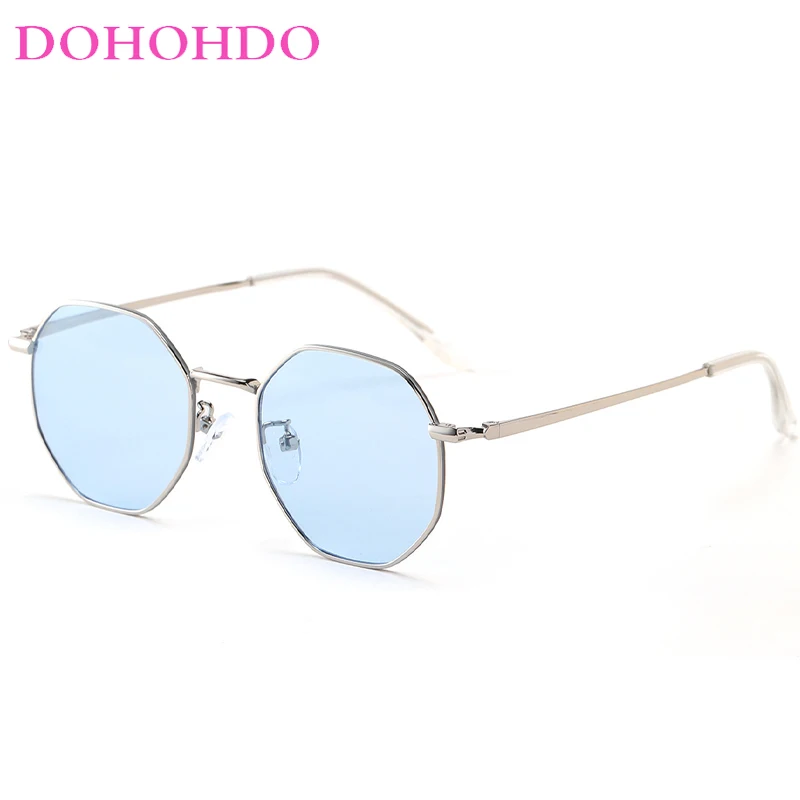 

DOHOHDO Retro Frame Polygon Men Sunglasses 2024 Metal Square Women Sun Glasses Classic Driving Eyewear Oculos De Sol Masculino