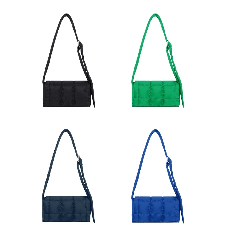 Retro Plaid Bag Solid Color Cotton Padded Shoulder Pouch Trendy Quilted Bag Fashion Ladies Adjustable Nylon Handbag
Retro Plaid Bag Solid Color Cotton Padded Shoulder Pouch Trendy Quilted Bag Fashion Ladies Adjustable Nylon Handbag