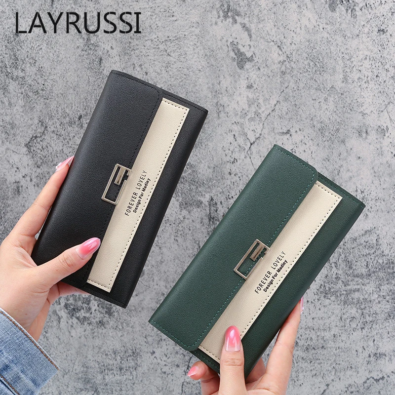 LAYRUSSI New Women's Wallet Leather Long Wallet Female Card Holder Buckle Clutch Wallet Women Money Purses And Handbags 2022
LAYRUSSI New Women's Wallet Leather Long Wallet Female Card Holder Buckle Clutch Wallet Women Money Purses And Handbags 2022