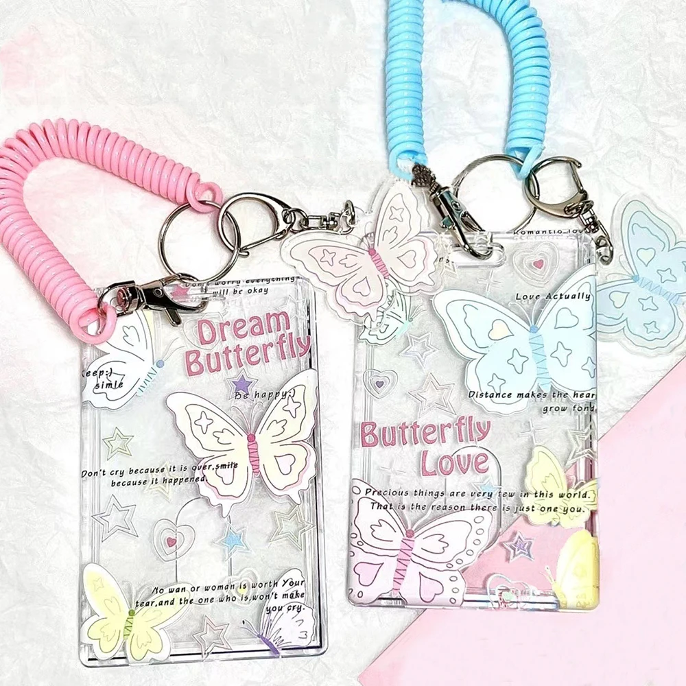 Cute Transparent Butterfly Card Sleeve Card Protective Case Card Sleeve Keychain Photocard Holder With Pendant With Elastic Rope
Cute Transparent Butterfly Card Sleeve Card Protective Case Card Sleeve Keychain Photocard Holder With Pendant With Elastic Rope