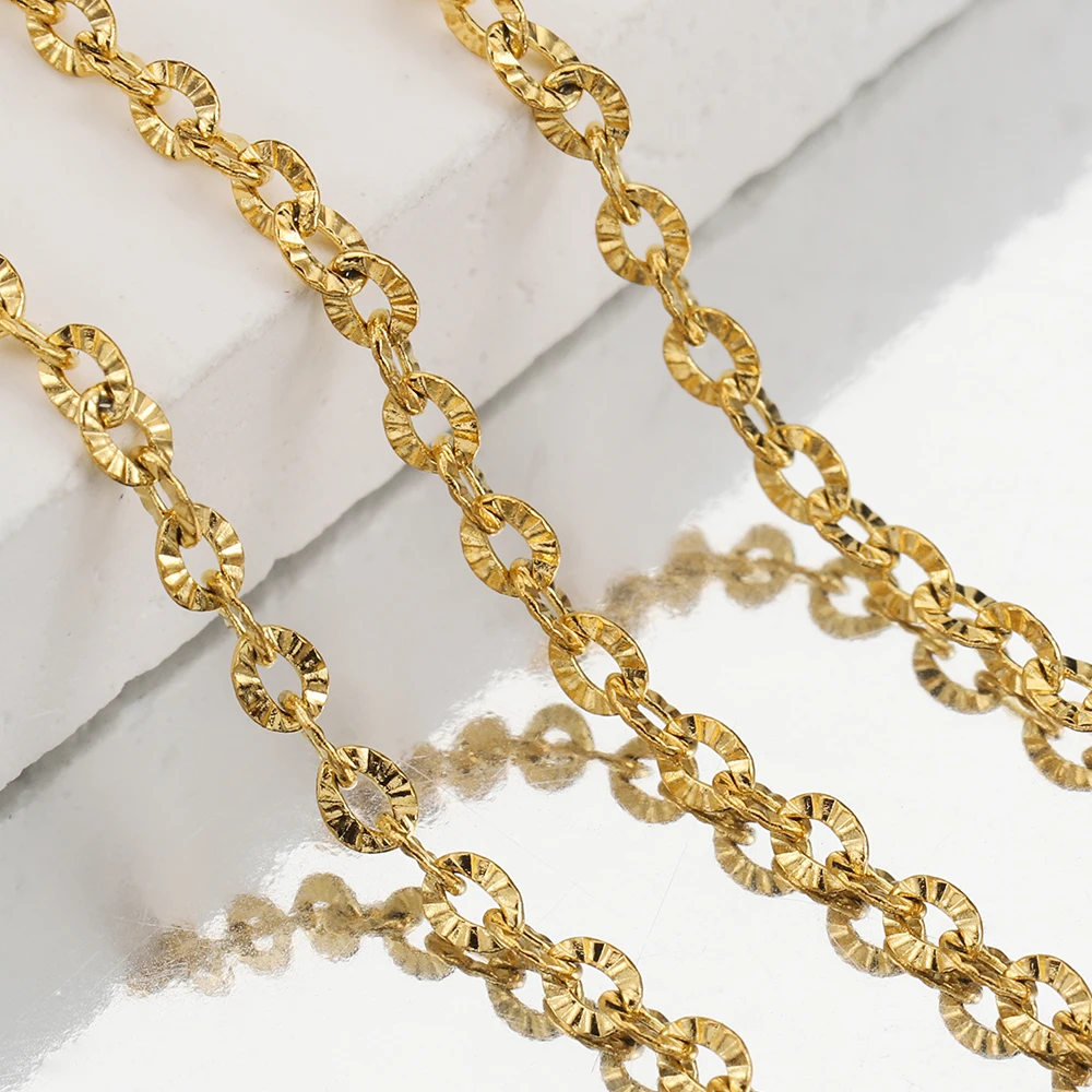 2Meters Stainless Steel Textured O Shape Chain Embossed Cable Cross Chain DIY Jewelry Making Handmade Necklace Bracelet Materail
2Meters Stainless Steel Textured O Shape Chain Embossed Cable Cross Chain DIY Jewelry Making Handmade Necklace Bracelet Materail