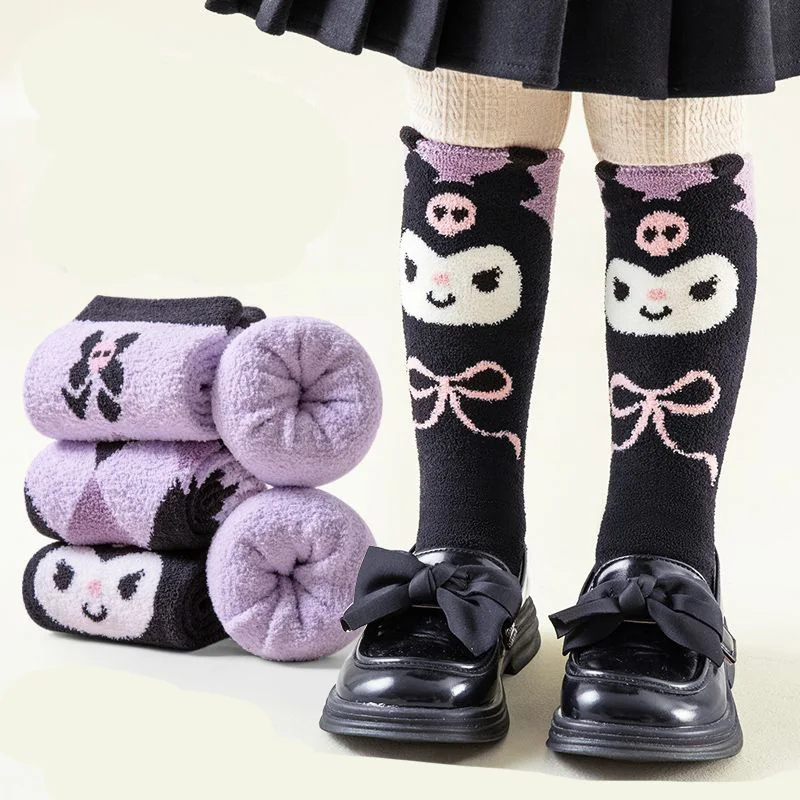 Sanrio Kuromi Stockings for Girls Winter Long Socks with Fleece Thickened Midtube Children Winter Warm Coral Fleece Calf Socks
Sanrio Kuromi Stockings for Girls Winter Long Socks with Fleece Thickened Midtube Children Winter Warm Coral Fleece Calf Socks