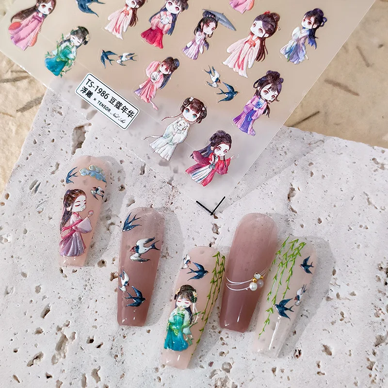 Blooming Girl 3D Stickers For Nails Chinese Style Adhesive Decals Slider Nail Salon DIY Manicure Nail Art Decorations
Blooming Girl 3D Stickers For Nails Chinese Style Adhesive Decals Slider Nail Salon DIY Manicure Nail Art Decorations