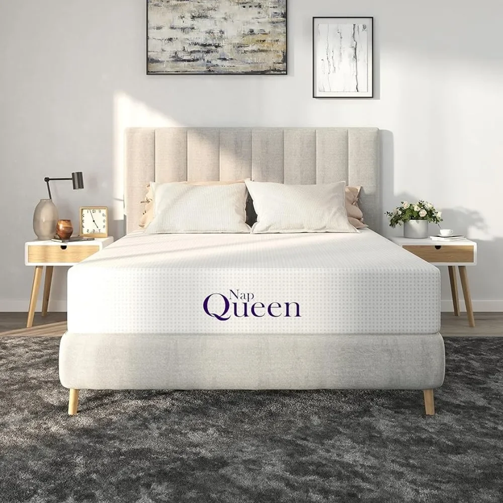 

NapQueen 12 Inch Queen Size Mattress, Bamboo Charcoal Memory Foam Mattress, Bed in a Box