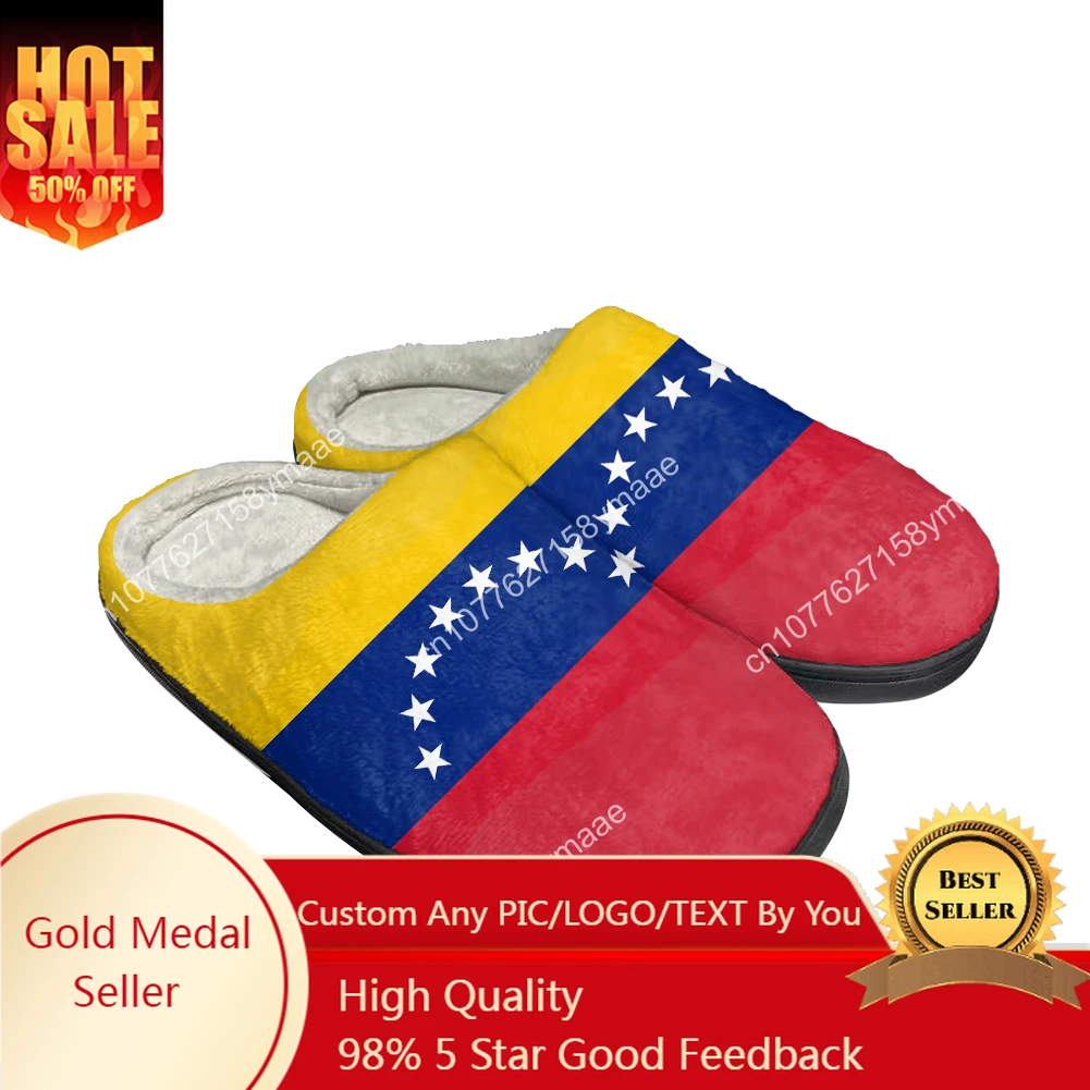 

Hot Venezuela Flag Fashion Cotton Custom Slippers Mens Womens Sandals Plush Casual Keep Warm Shoes Thermal Comfortable Slipper