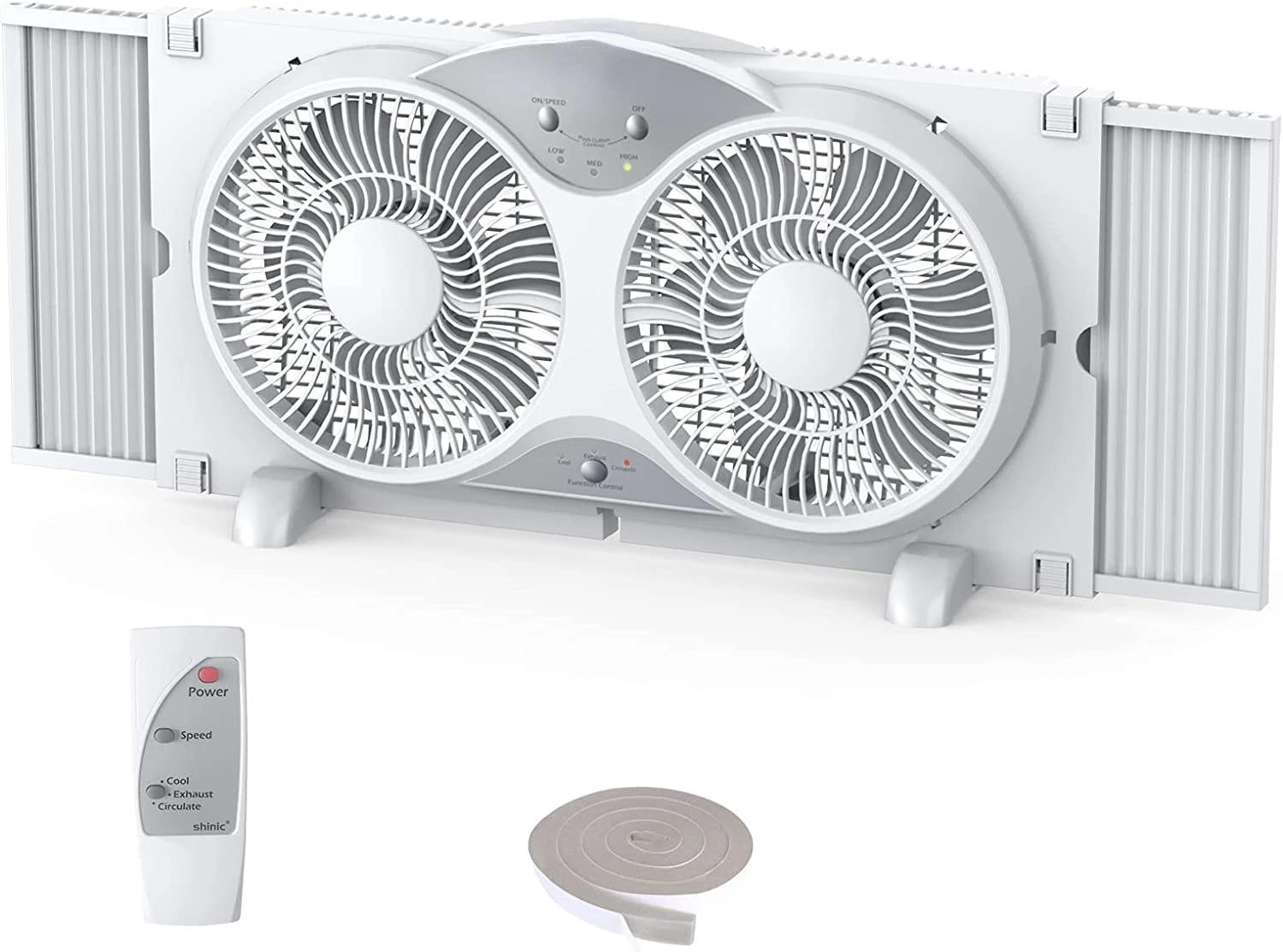 Window Fan with Reversible Airflow Quiet, Twin 9" Blades, Full Remote Control, 3 Functions-3 Speeds, Bathroom Kitchen Window
Window Fan with Reversible Airflow Quiet, Twin 9" Blades, Full Remote Control, 3 Functions-3 Speeds, Bathroom Kitchen Window