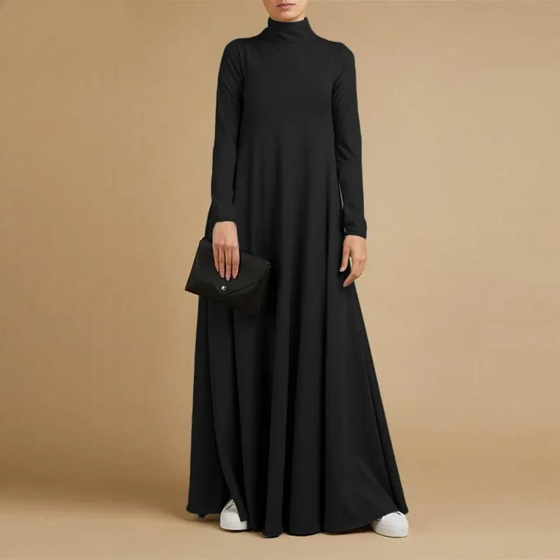 Dresses for women Turtleneck solid Long dress Vintage dress caftan marocain femme musilim dubai abaya turkey new design 2022
Dresses for women Turtleneck solid Long dress Vintage dress caftan marocain femme musilim dubai abaya turkey new design 2022