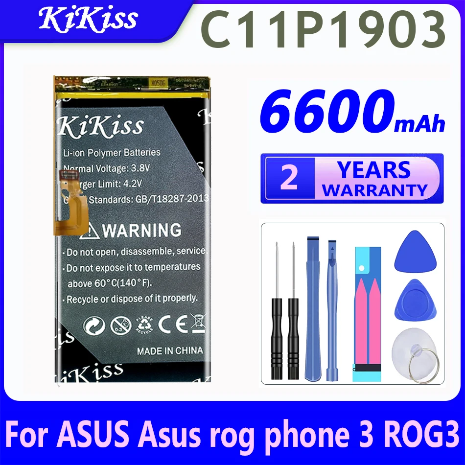 

6600mAh C11P1903 Battery For ASUS ROG Phone 3 ROG3 ZS661KS Smartphone Rechargeable Spare Batteries ACCU