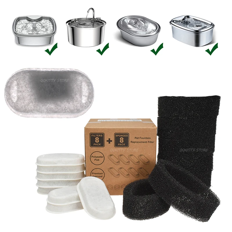 Cat Fountain Filter for Stainless Steel Automatic Pet Cat Dog Water Fountain Dispenser Pet Replacement Filters
Cat Fountain Filter for Stainless Steel Automatic Pet Cat Dog Water Fountain Dispenser Pet Replacement Filters