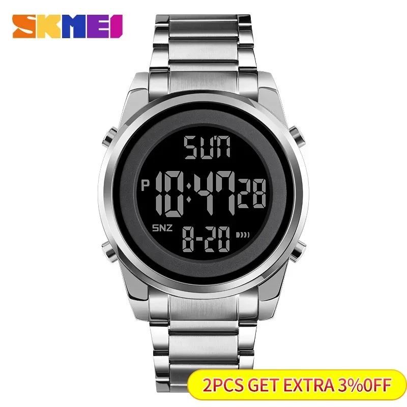 

SKMEI Digital 2 Time Mens Watches Fashion LED Men Digital Wristwatch Chrono Count Down Alarm Hour For Mens reloj hombre 1611