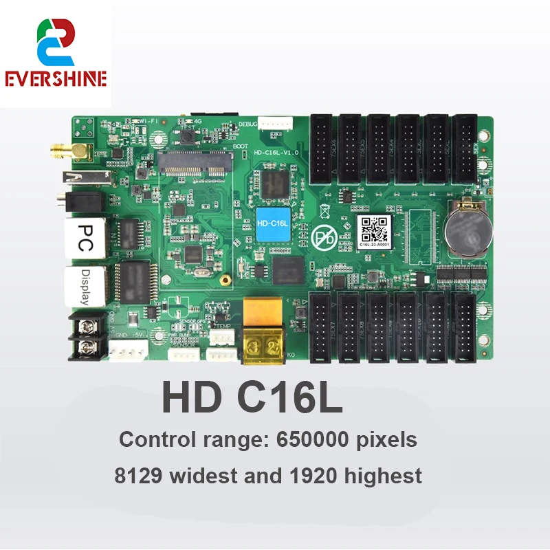 

Huidu C16L control card with 650000 pixel LED full-color display screen asynchronous sending card WIFI 4G remote control video