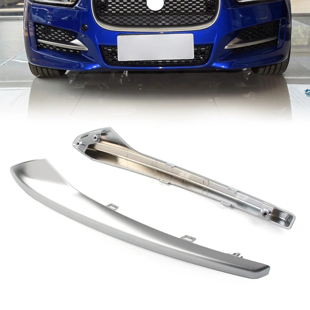 

2Pcs Silver Front Bumper Molding Trim Decoration For Jaguar XE R-Sport 2015 2016 2017 2018 2019 T4N5889 T4N5887 Car Accessories