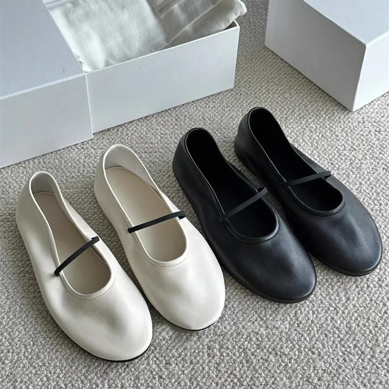 

2024 Spring Round Toe Women Ballet Flat Shoes Fashion Shallow Loafers Ladies Casual Mary Janes Women's Comfortable Footwear