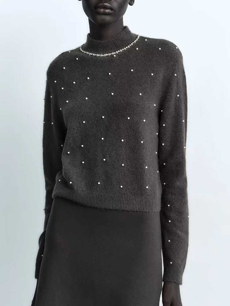 TRAF Women Solid Turtleneck Pearls Sweater 2023 Fashion Long Sleeve Causal Warm Pullovers Knitted Tops 2023 Autumn Winter New
TRAF Women Solid Turtleneck Pearls Sweater 2023 Fashion Long Sleeve Causal Warm Pullovers Knitted Tops 2023 Autumn Winter New