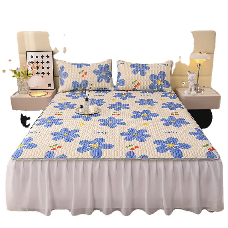 Fitted sheet, bed cover, summer cool quilt, four piece set, cool feeling, ice silk soft bed cover
Fitted sheet, bed cover, summer cool quilt, four piece set, cool feeling, ice silk soft bed cover