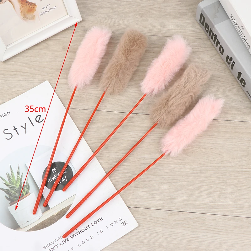 

1PC Pet Cat Hairs Teaser Artificial Hairs Pet Cat Toy Fake Hair Fault Fur Teaser Wand Toy Teasers For Cat Play Fun Stick