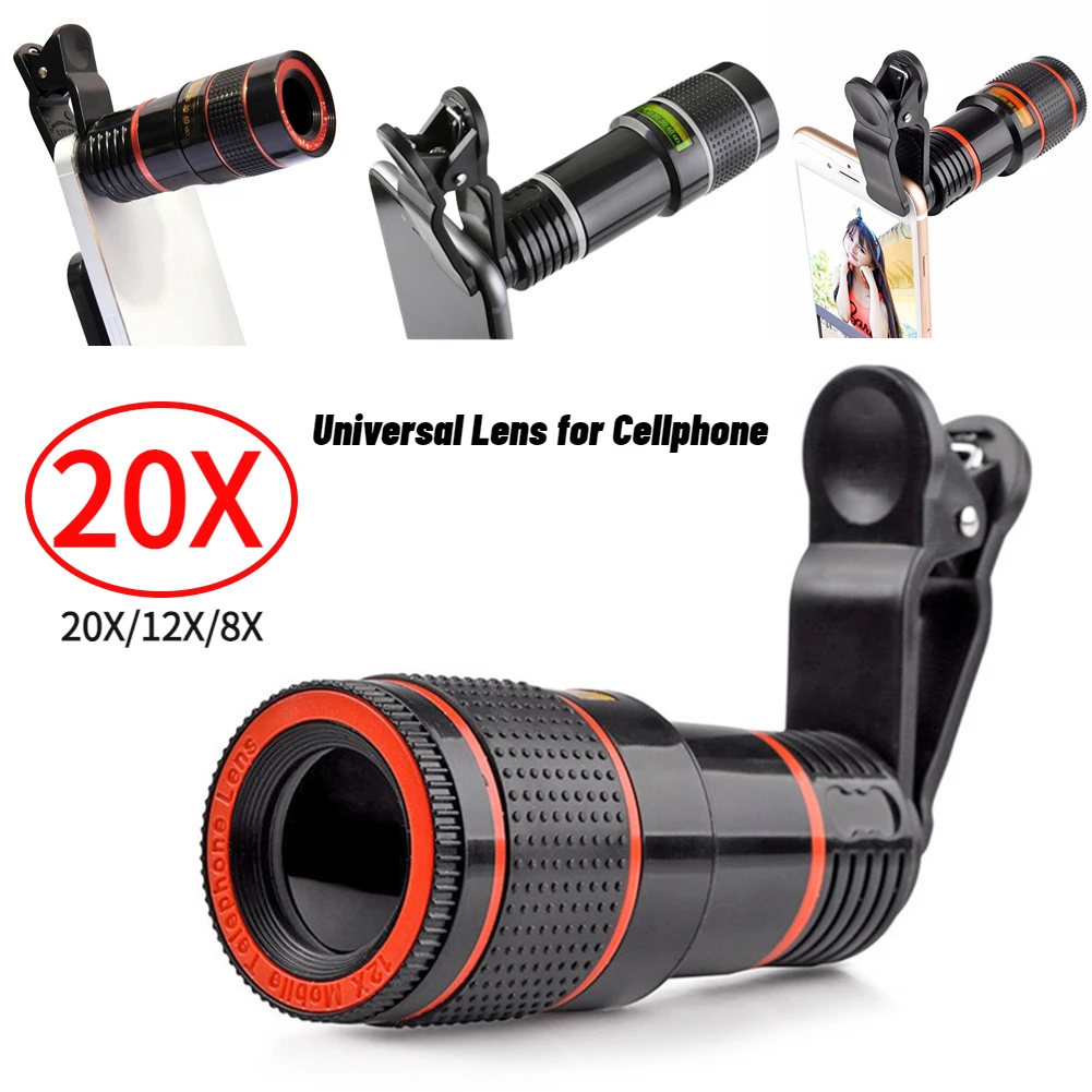 20X/12X/8X Zoom Mobile Phone Lens Cellphone Telescope Telephoto Lens Phone Camera Macro Lens for iPhone Xiaomi HUAWEI Samsung 20X/12X/8X Zoom Mobile Phone Lens Cellphone Telescope Telephoto Lens Phone Camera Macro Lens for iPhone Xiaomi HUAWEI Samsung