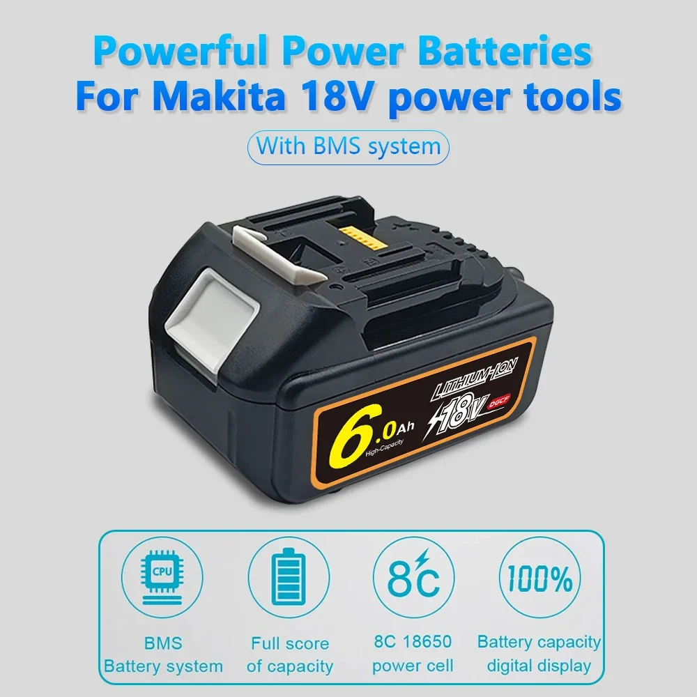 BL1850 For Makita 18V Battery Rechargeable Battery 18650 Lithium-ion Cell Suitable For Makita Power Tool BL1860 BL1830 LXT400
BL1850 For Makita 18V Battery Rechargeable Battery 18650 Lithium-ion Cell Suitable For Makita Power Tool BL1860 BL1830 LXT400