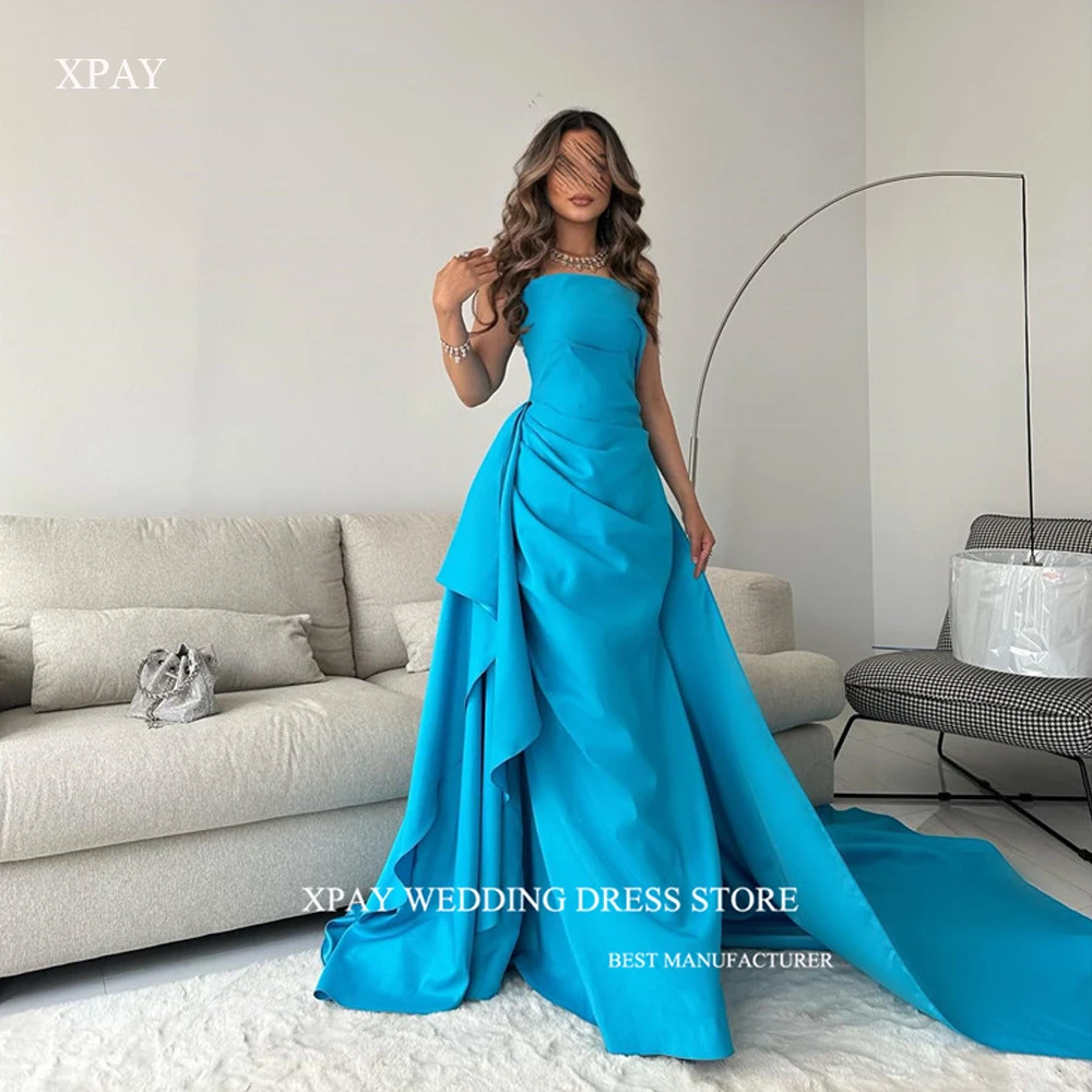 XPAY Light Sky Blue Evening Dresses Saudi Arabic Women Strapless Pleats Prom Gowns Formal Party Occasion Dress Vestidos de noche
XPAY Light Sky Blue Evening Dresses Saudi Arabic Women Strapless Pleats Prom Gowns Formal Party Occasion Dress Vestidos de noche