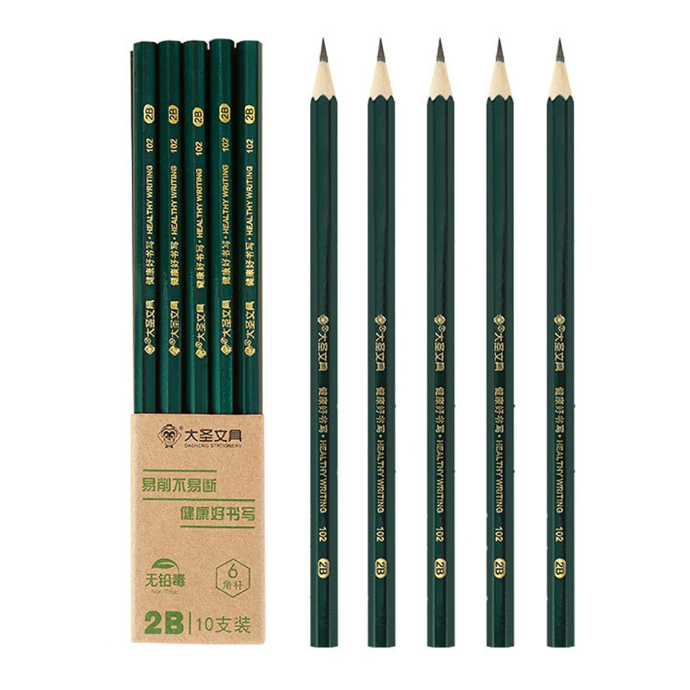 

100Pcs / lot Drawing Pencil Wood 2B HB Pencil Children Students Painting Sketch Write Non-Toxic Exam Pencil Student Stationery