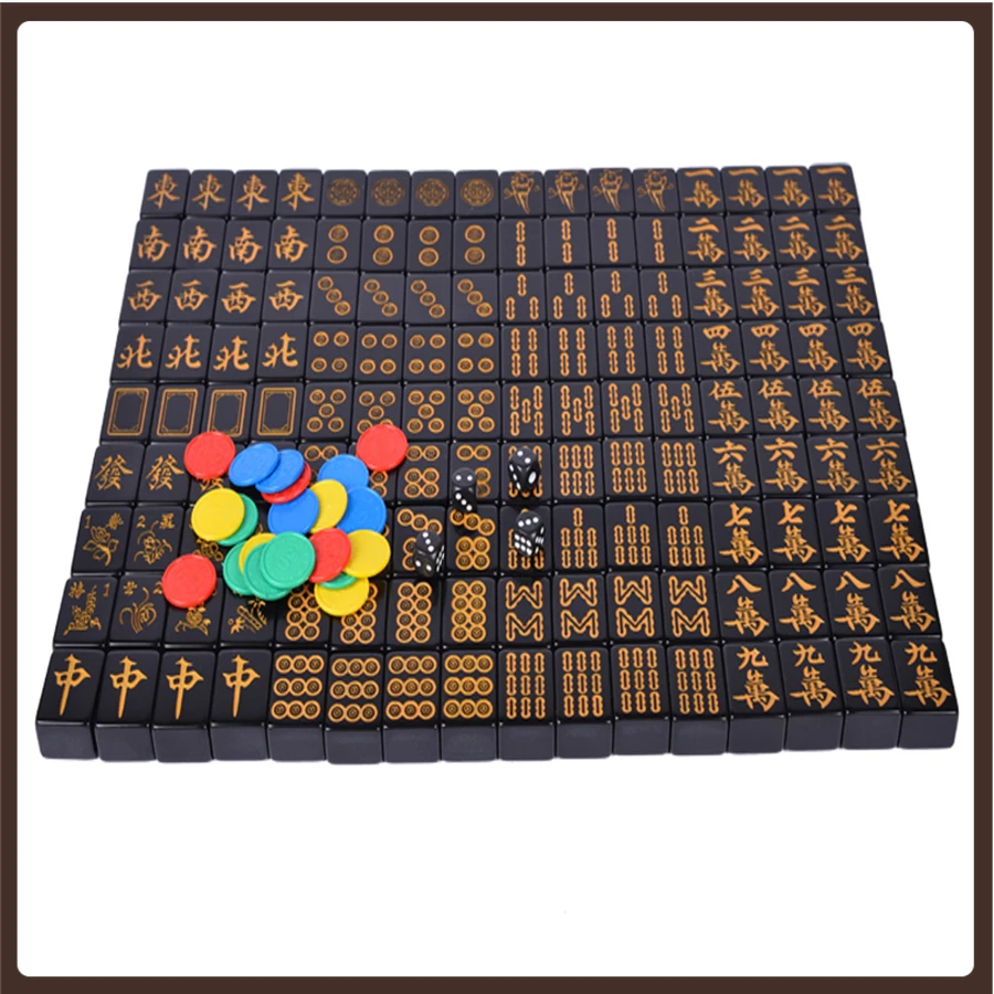 Black Gold Mahjong Standard Set Full Size Large Cute 40mm High Quality Chinese Traditional Family Games Ajedrez Chess Decoration
Black Gold Mahjong Standard Set Full Size Large Cute 40mm High Quality Chinese Traditional Family Games Ajedrez Chess Decoration