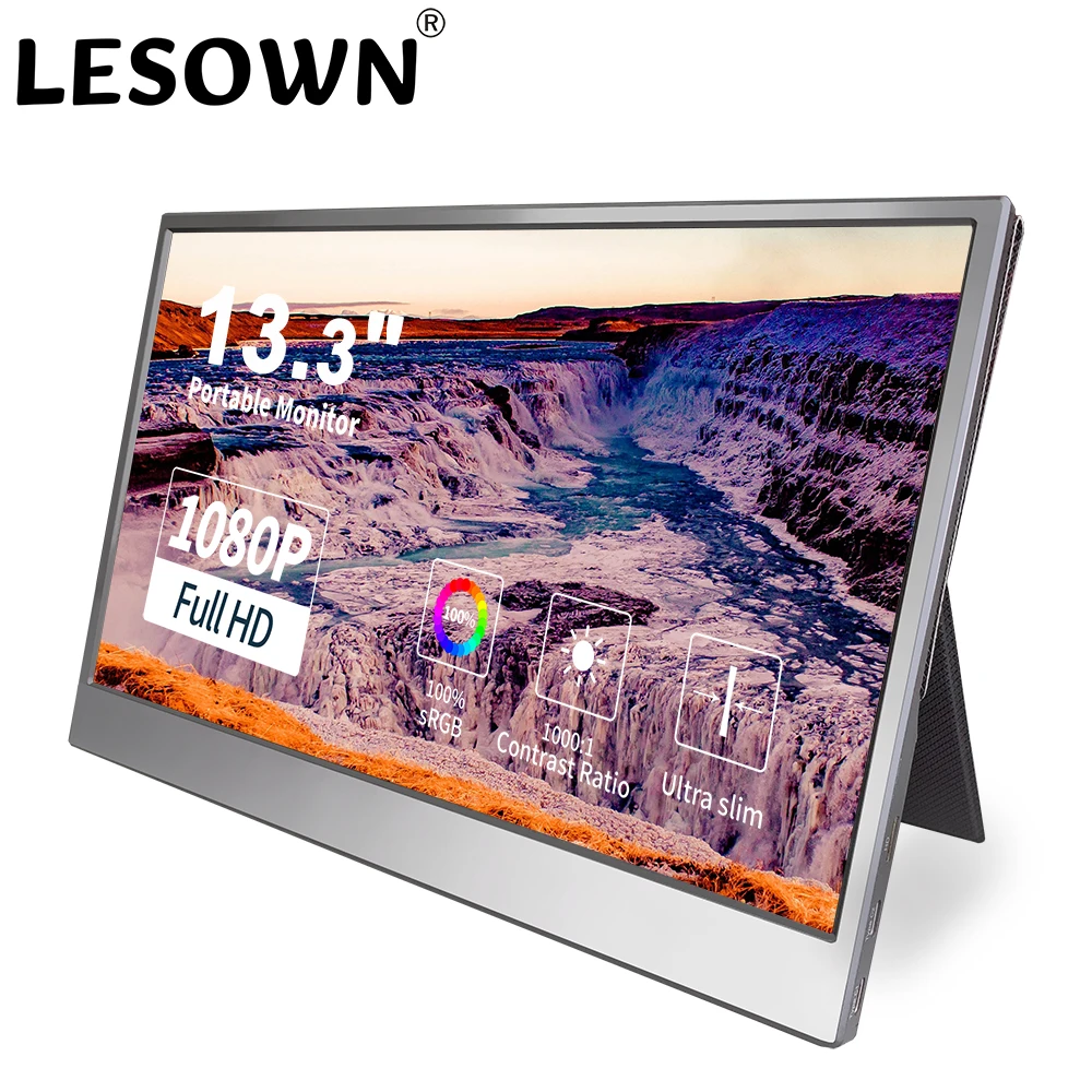 LESOWN Portable Monitor 13.3 Inch Computer Monitor, 1920x1080 USB C Monitor FHD Eye Care Gaming Screen IPS HDMI Type C Dual Spea
LESOWN Portable Monitor 13.3 Inch Computer Monitor, 1920x1080 USB C Monitor FHD Eye Care Gaming Screen IPS HDMI Type C Dual Spea