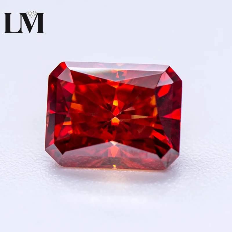 Moissanite Stone Garnet Color Radiant Cut Gemstone Lab Grown Diamond Charms DIY Ring Necklace Earrings Making with GRA Report
Moissanite Stone Garnet Color Radiant Cut Gemstone Lab Grown Diamond Charms DIY Ring Necklace Earrings Making with GRA Report