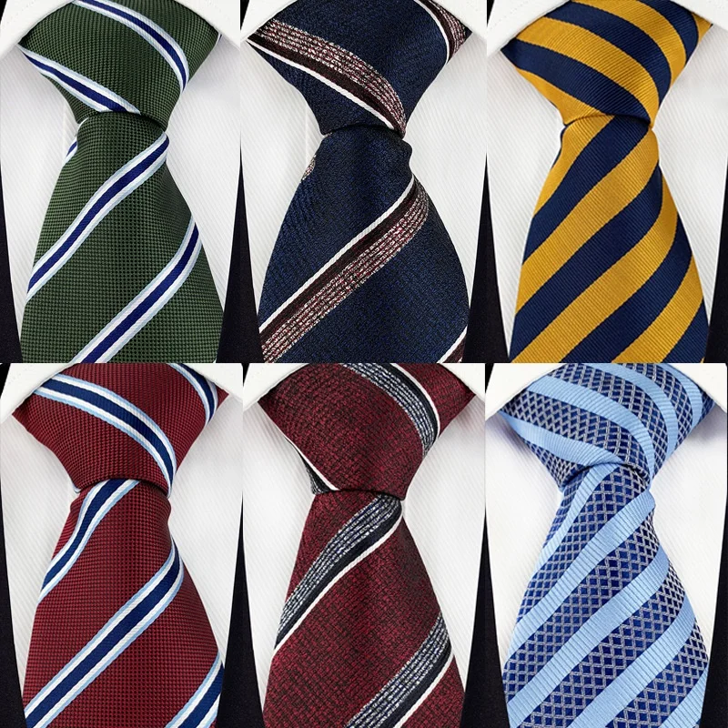 

Luxury Men's Tie Neckties 8CM Jacquard Woven Striped Polka Dot Neck Ties Neckwear Wedding Party Business