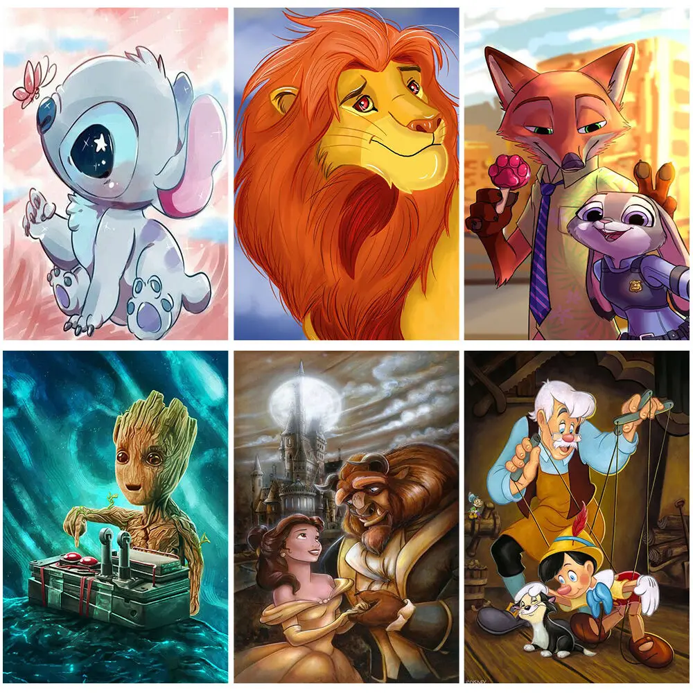 

Алмазная живопись Disney 5D «сделай сам», мультяшная вышивка Король Лев, мозаика, картина из искусственных элементов, творческий декор для стен, хобби