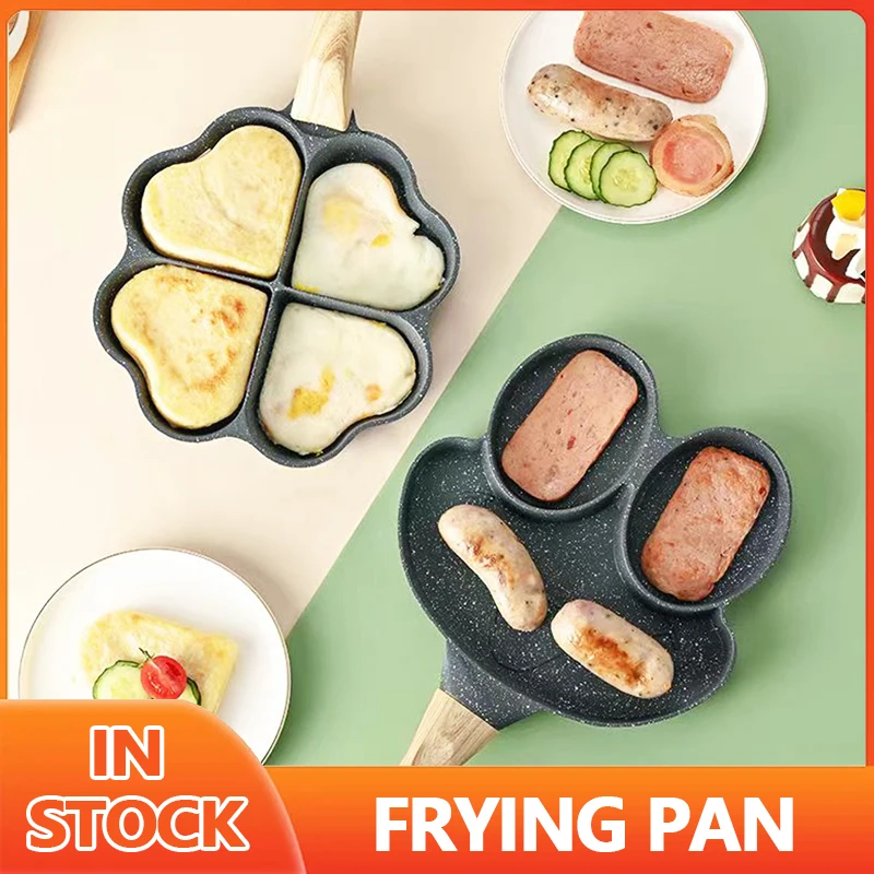 

Creative Four-hole Frying Pot Thickened Omelet Pan Non-stick Egg Pancake Steak Pan Cooking Egg Ham Pans Breakfast Maker Cookware