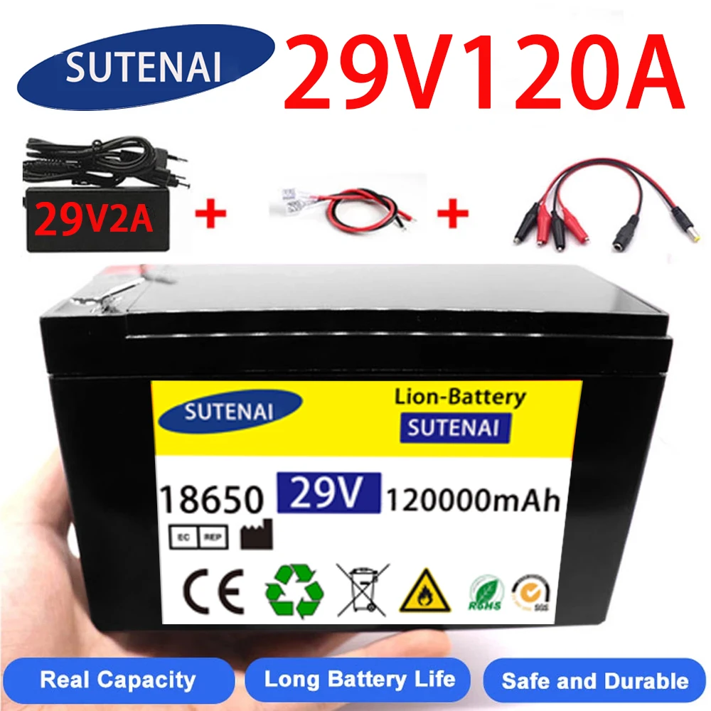 29v 120A Li Ion 18650 Battery Electric Vehicle Lithium Battery Pack 24V- 29V 35Ah 120Ah Built-in BMS 30A High Current 
29v 120A Li Ion 18650 Battery Electric Vehicle Lithium Battery Pack 24V- 29V 35Ah 120Ah Built-in BMS 30A High Current