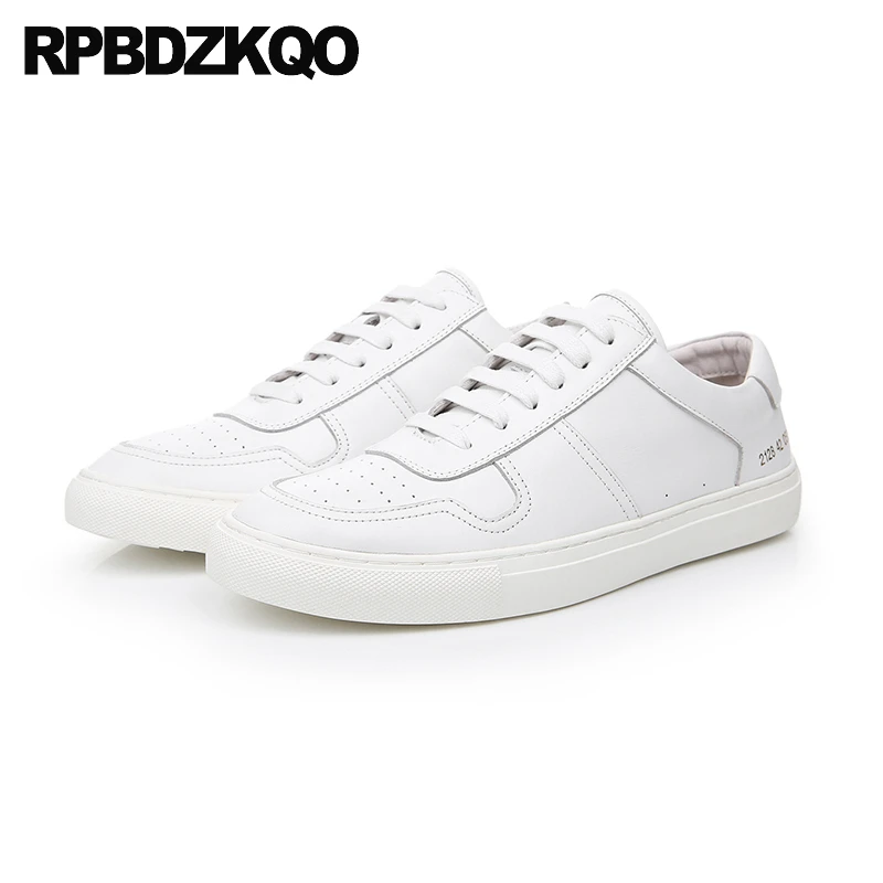 

Men Trend Famous Real Leather Skate Shoes Athletic Print Flats Sneakers Trainers Breathable Sport Round Toe Brand Casual Lace Up