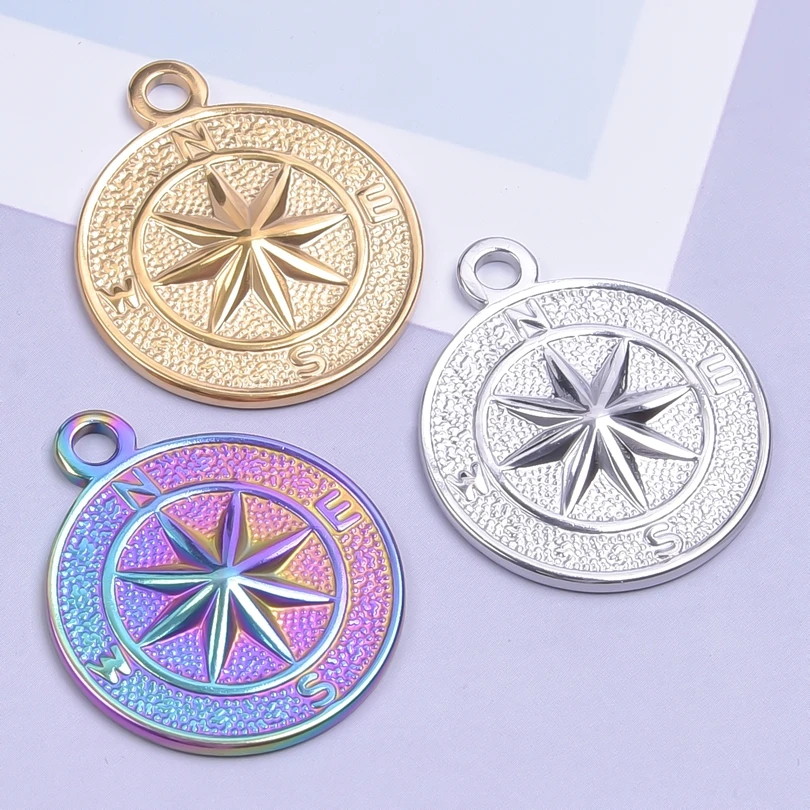 3pcs/Lot Round Compass Charms For Jewelry Making Supplies Vintage Women/Men Accessories Stainless Steel Charm Pendants Bulk Item
3pcs/Lot Round Compass Charms For Jewelry Making Supplies Vintage Women/Men Accessories Stainless Steel Charm Pendants Bulk Item