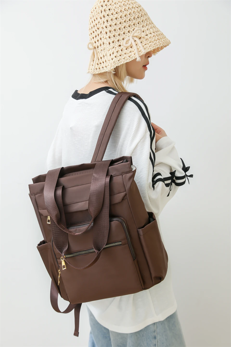 Casual Daypack for Women Shoulder Bag Waterproof Nylon Backpack Large Capacity School Bag Bookbag Fashion Ladies Travel Bags Casual Daypack for Women Shoulder Bag Waterproof Nylon Backpack Large Capacity School Bag Bookbag Fashion Ladies Travel Bags