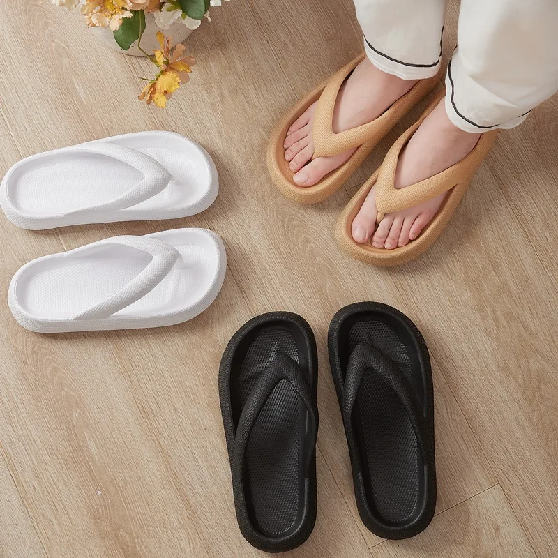 

New 4.5cm Flip Flops Cloud Slippers EVA Soft Sandals Women 2023 Thick Soled Woven Designer Shoes Home Shoe Non-Slip Beach Slides