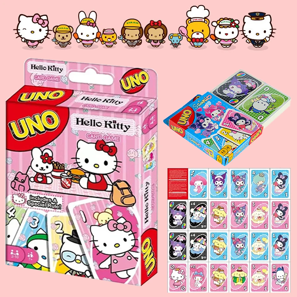 

27 Style UNO Card Game Harry Potter One Piece Pikachu Super Mario Dragon Ball Hello Kitty The Lion King Stitch sanrio minecraft