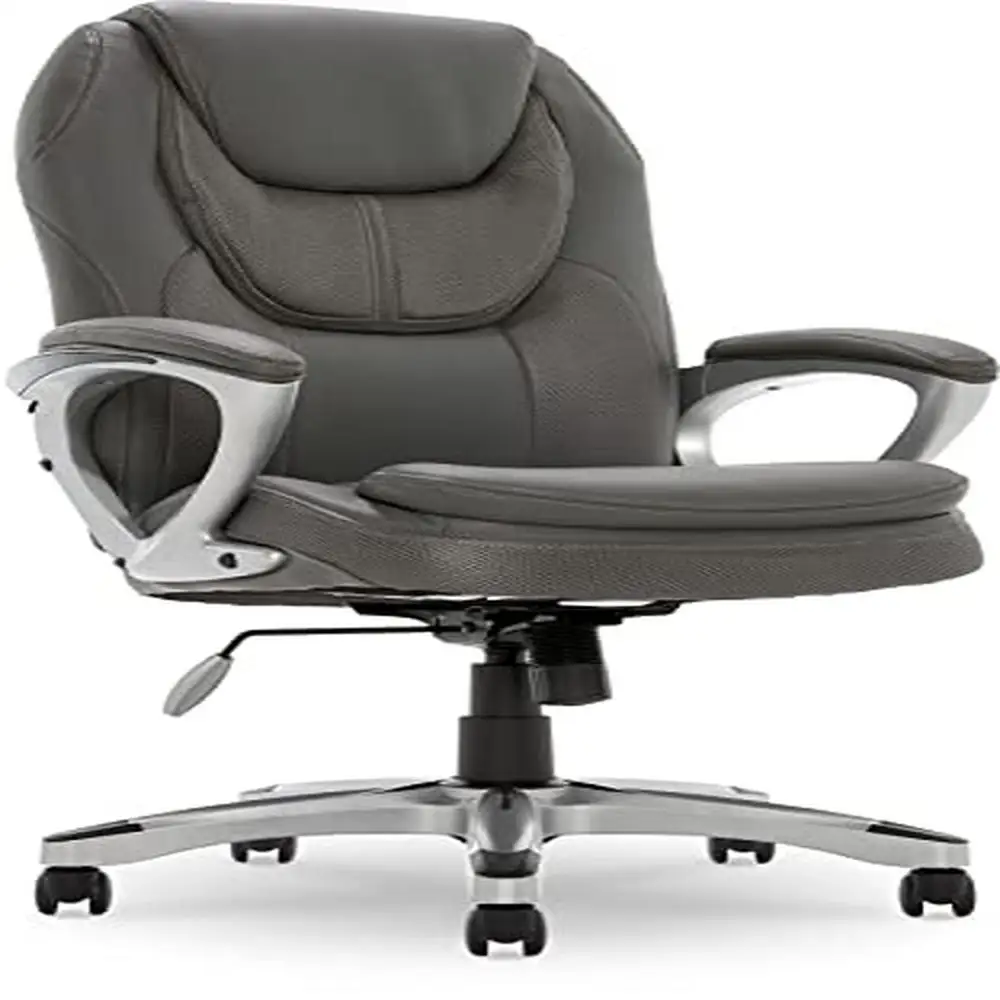 Executive Office Chair Ergonomic Gaming Design Gray Leather Mesh Swivel Casters Stress Relief Support
Executive Office Chair Ergonomic Gaming Design Gray Leather Mesh Swivel Casters Stress Relief Support