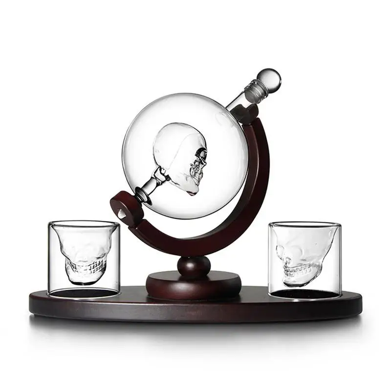 1 Pcs Whiskey Decanter Skull Whiskey Dispenser For Liquor Bourbon Vodka Globe Decanter With Finished Wood Stand
1 Pcs Whiskey Decanter Skull Whiskey Dispenser For Liquor Bourbon Vodka Globe Decanter With Finished Wood Stand