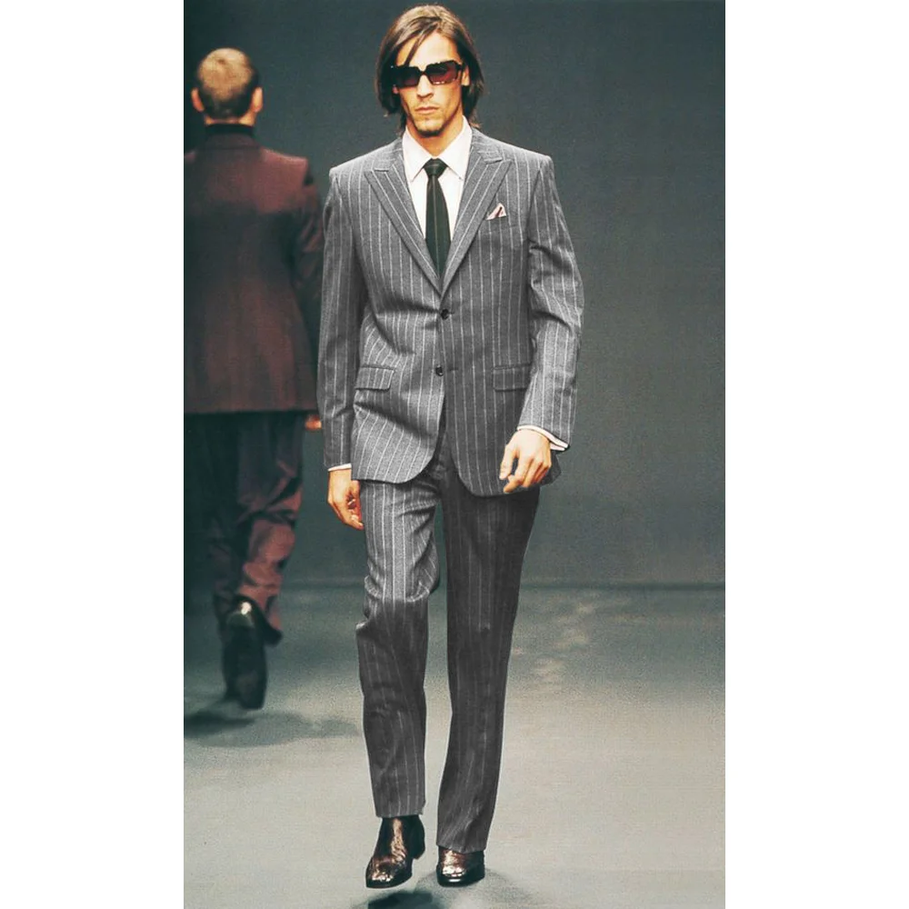 Men's Two Piece Suit Striped Single Breasted Elegant Man Suits in Promotion Mens Suits Luxury Designer Wedding Groom Suit Male
Men's Two Piece Suit Striped Single Breasted Elegant Man Suits in Promotion Mens Suits Luxury Designer Wedding Groom Suit Male