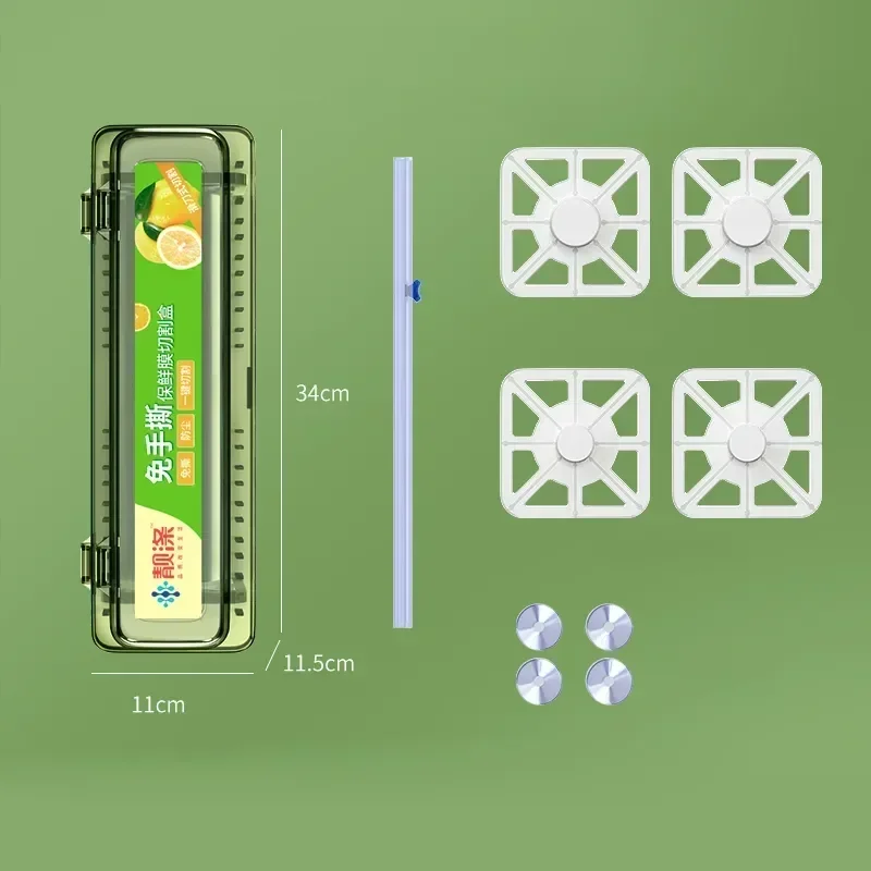 

Cutter Tool Food Plastic With Fixing Kitchen Holder Aluminum Sharp Storage Wrap Cling Slide Dispenser Foil Film