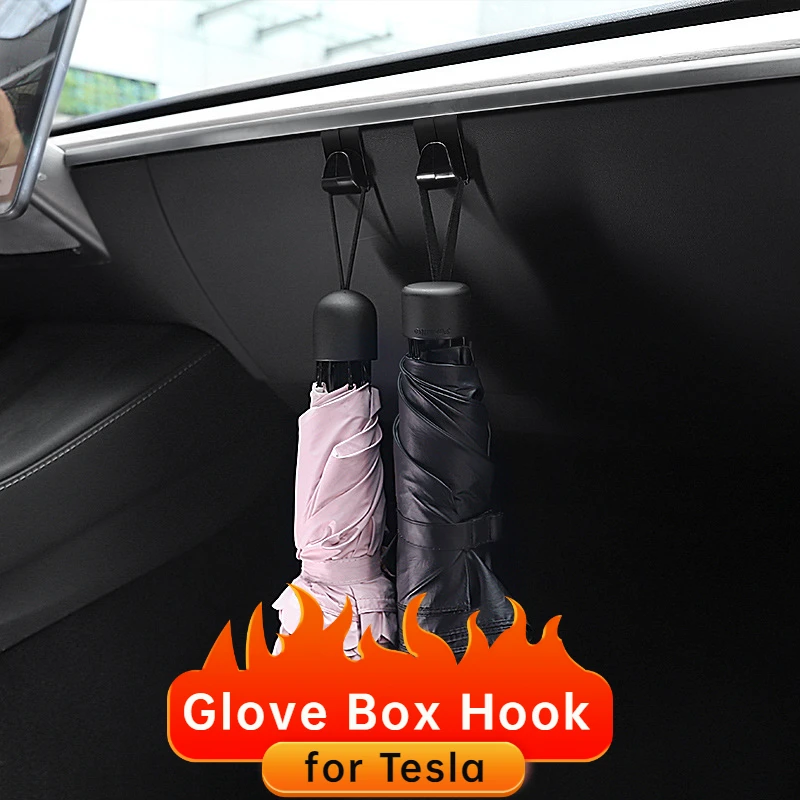 

For Tesla Model 3 Y 2023 Glove Box Hook Hooks Hanger for Purses Keys Mask Grocery Bag Portable Holder Accessories Model3 2022