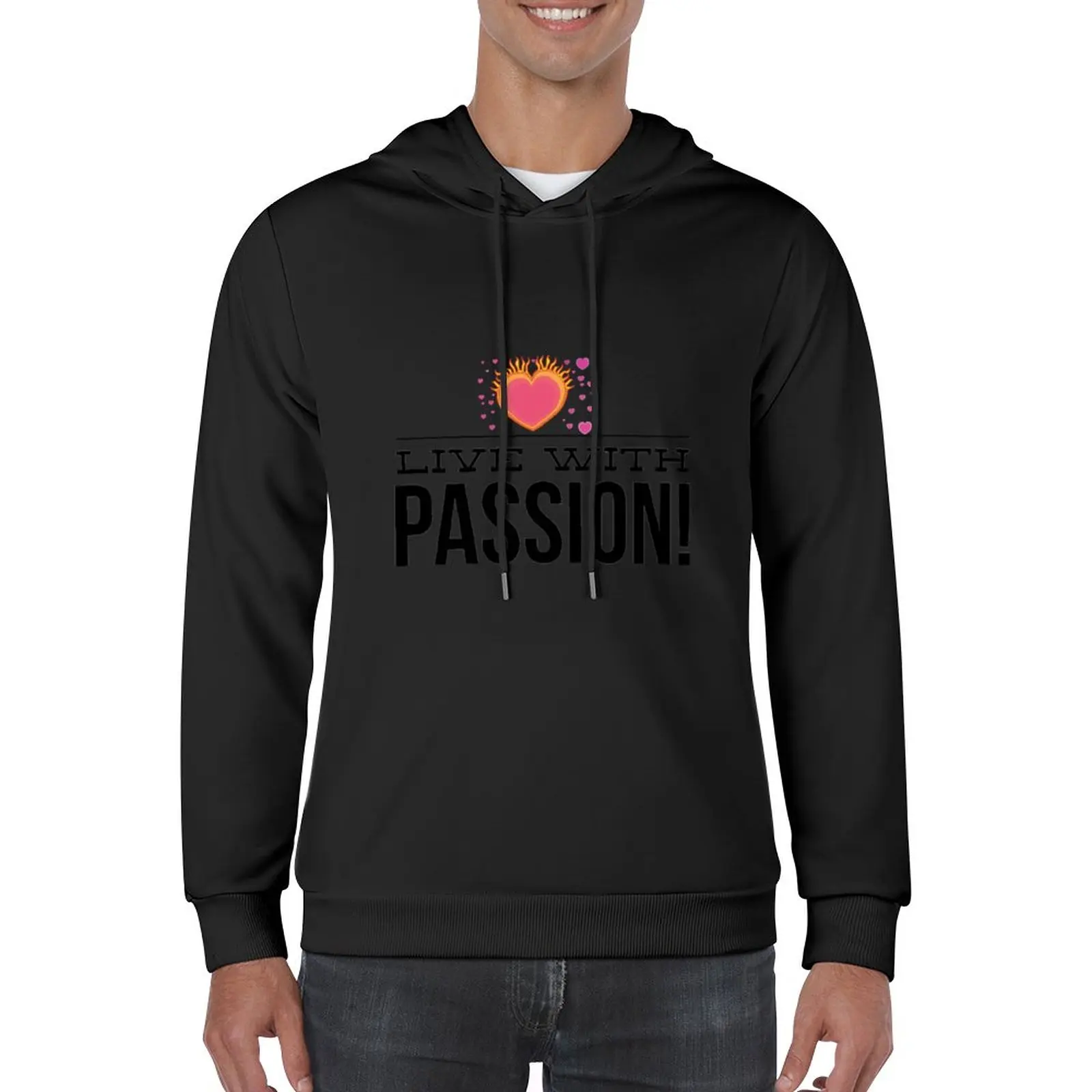 

New Tony Robbins Motivation - Live With Passion Pullover Hoodie mens clothes big size hoodie