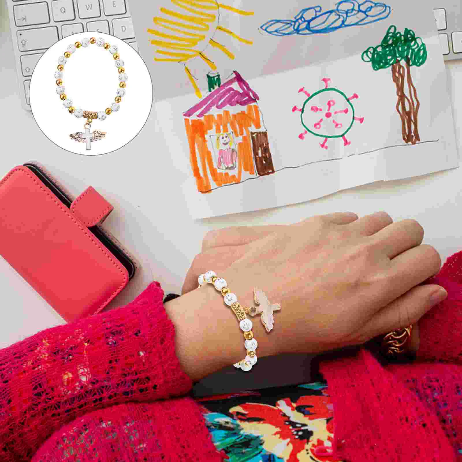 12pcs Cross Beads Bracelet Rosary Bracelet for Kids Children Stone Stretch Bracelets Bangle for Men ( White )
12pcs Cross Beads Bracelet Rosary Bracelet for Kids Children Stone Stretch Bracelets Bangle for Men ( White )